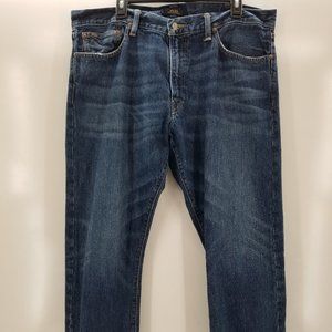 Polo Ralph Lauren The Hampton Jeans Men 38x32 Blue Cotton Relaxed Straight Denim